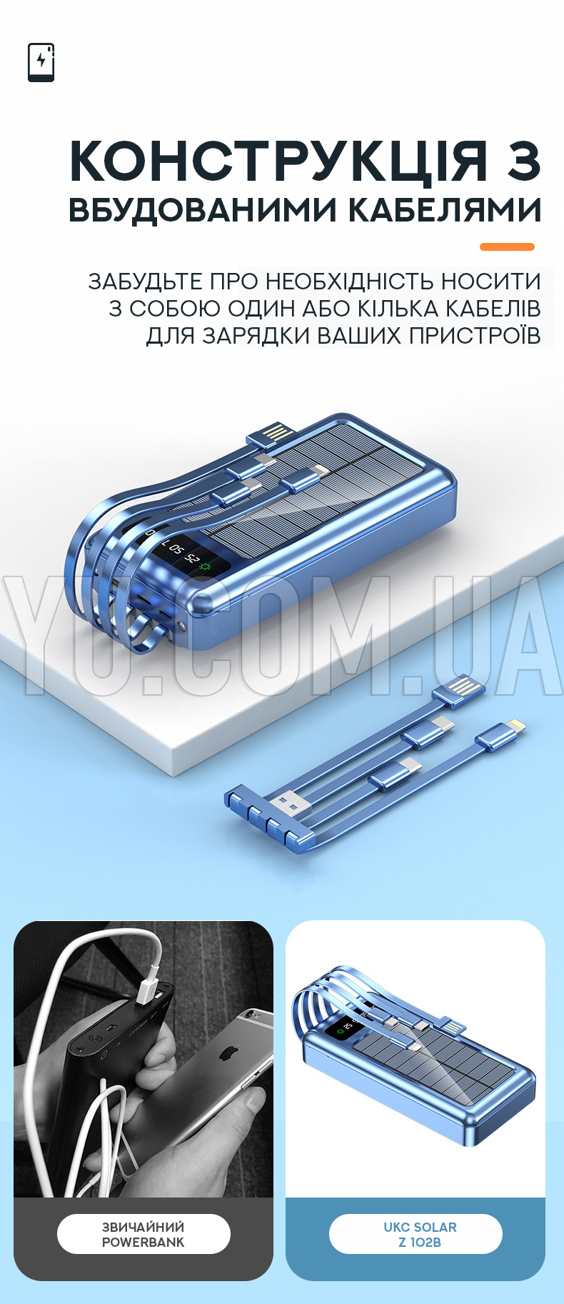 Потужний Powerbank UKC SOLAR Z 102B на сонячній батареї 20000mAh Потужний Powerbank UKC SOLAR Z 102B на сонячній батареї 20000mAh